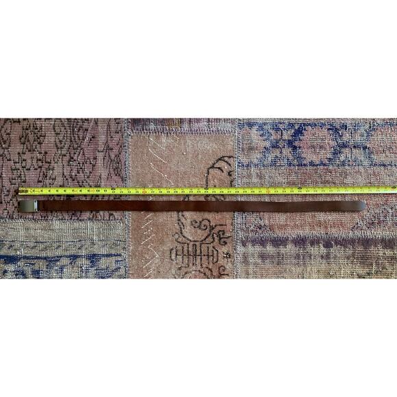 Men's Banana Republic dark brown leather belt silver rectangle buckle Medium - Picture 1 of 8